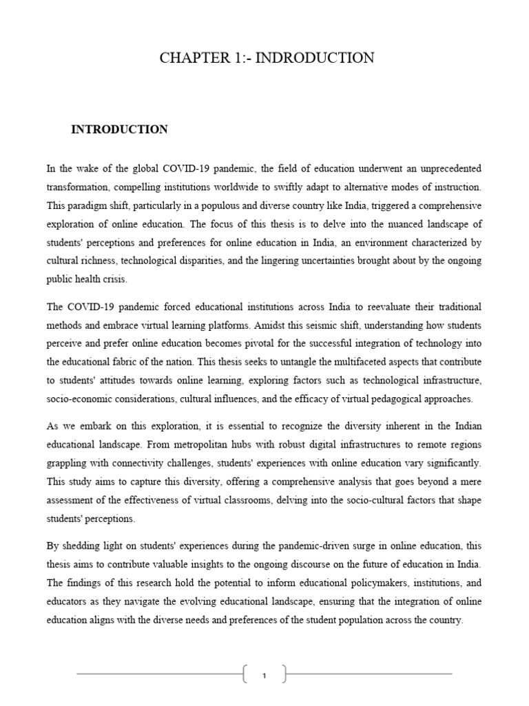 Student Perceptions of Online Education in India | PDF | Educational ...