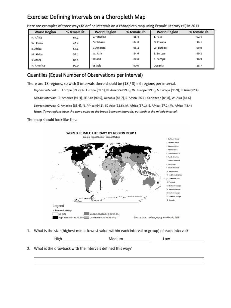 Exercise Assigning Intervals | PDF | Cartography