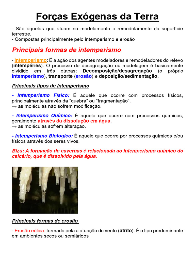 Geografia-Forças-Exógenas Da Terra - 1ºano - 2021-Material-Complementar ...