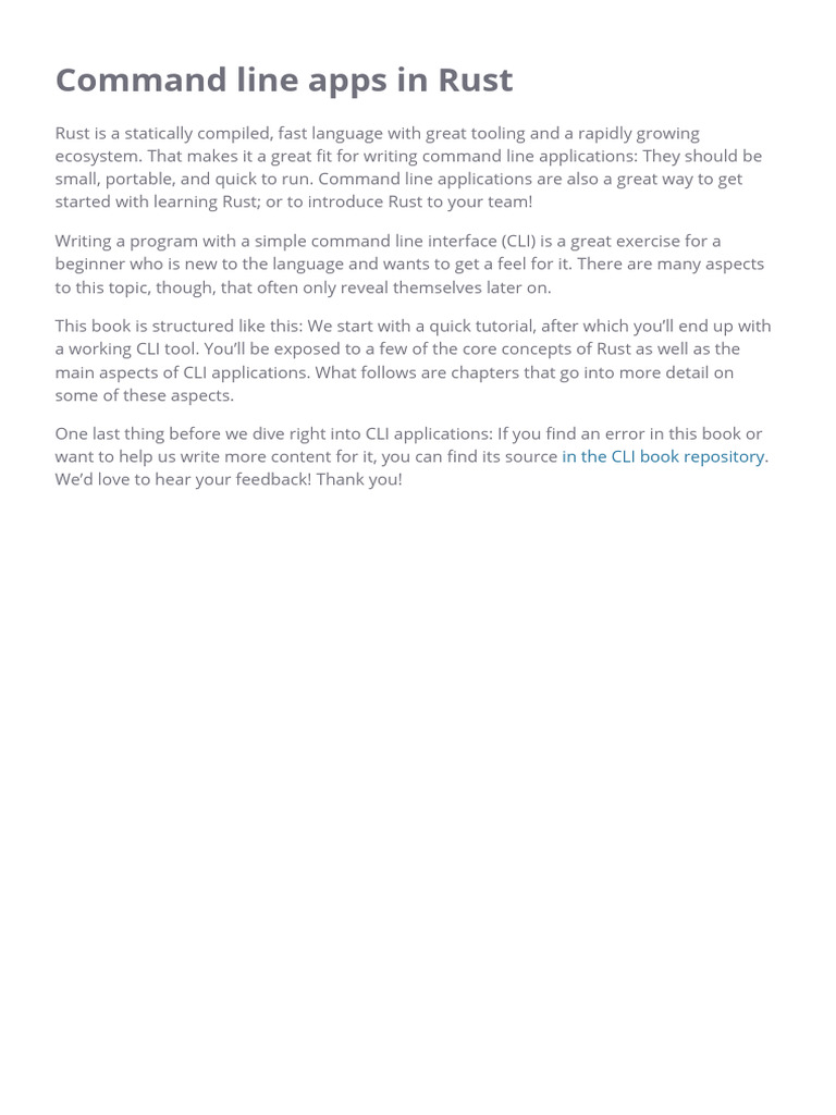 Command Line Applications in Rust | Download Free PDF | Command Line ...