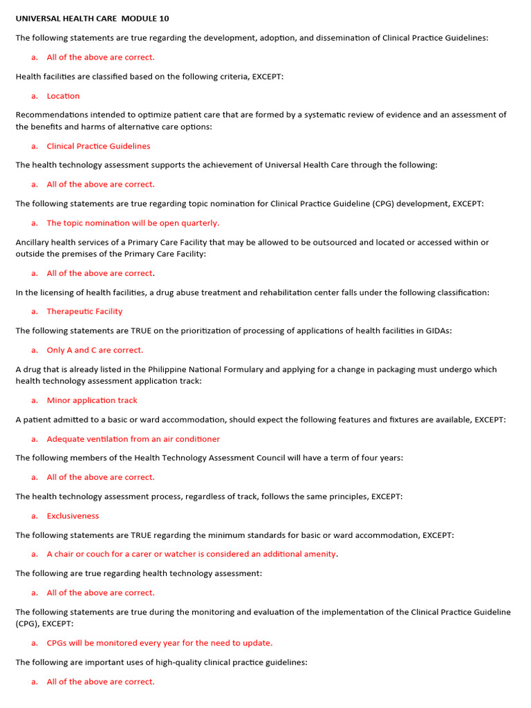 Universal Health Care Module 10 Overview | PDF | Health Care | Clinical ...