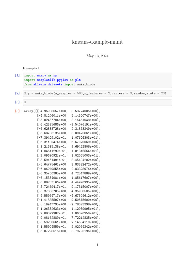 K-Means Clustering Example in Python | PDF | Applied Mathematics ...