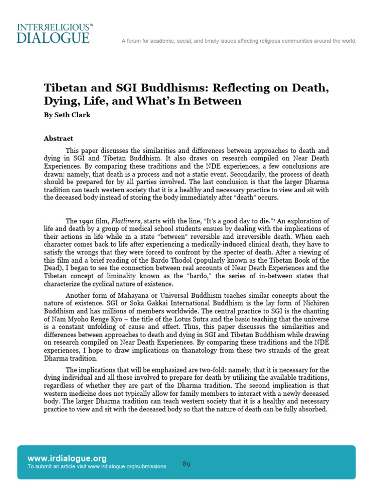 SGI and Tibetan Views on Death | PDF | Tibetan Buddhism | Nichiren