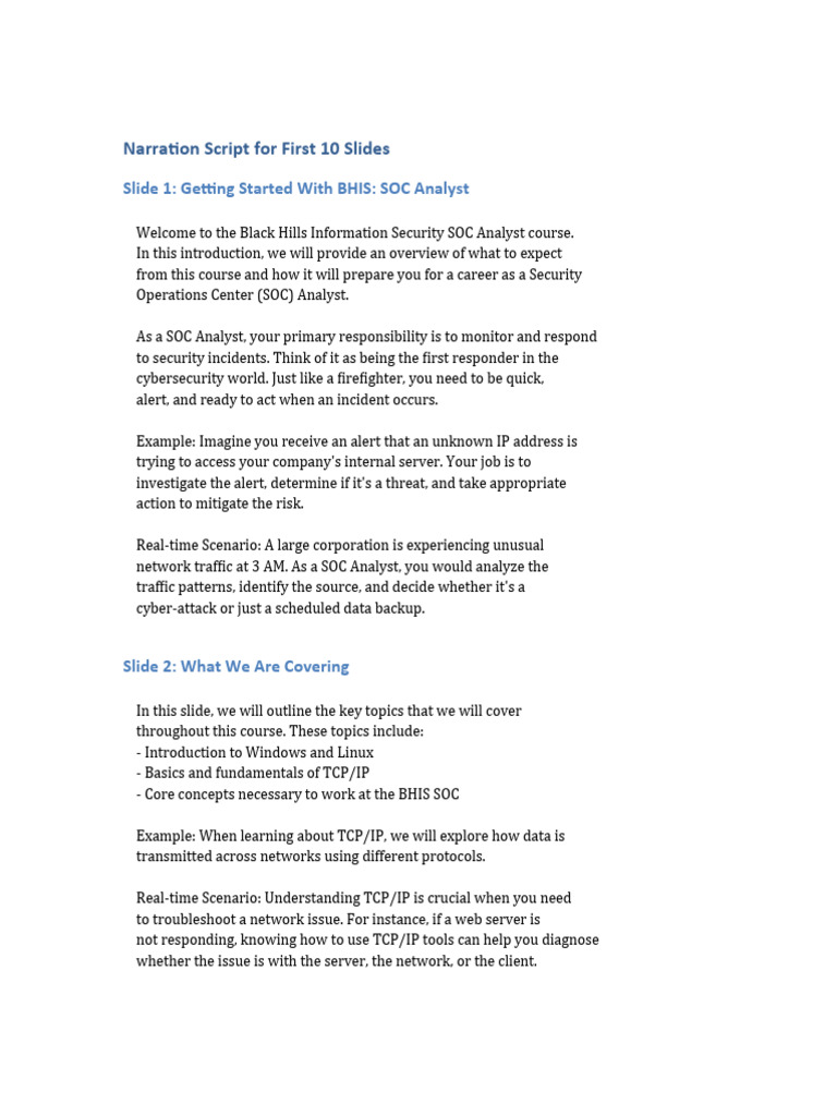 Narration Script For First 10 Slides | PDF | Security | Computer Security