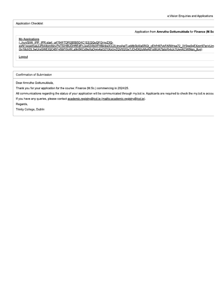 TRINITY APPLICATION FEE visual data 3