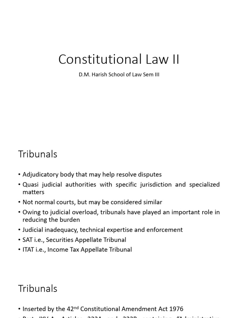 Constitutional Law Ii Miscellaneous Pdf Tribunal Jurisdiction