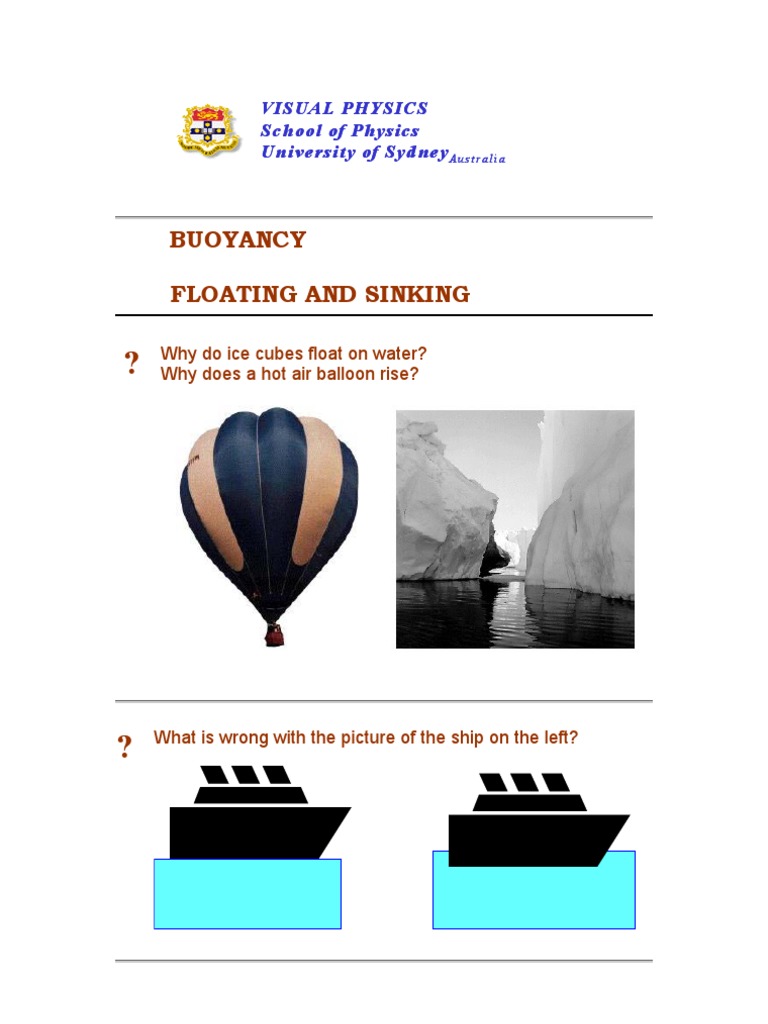 Buoyancy Buoyancy Applied And Interdisciplinary Physics