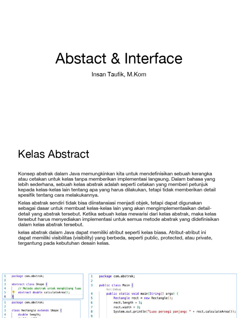 Kelas Abstrak dan Interface dalam Java | PDF