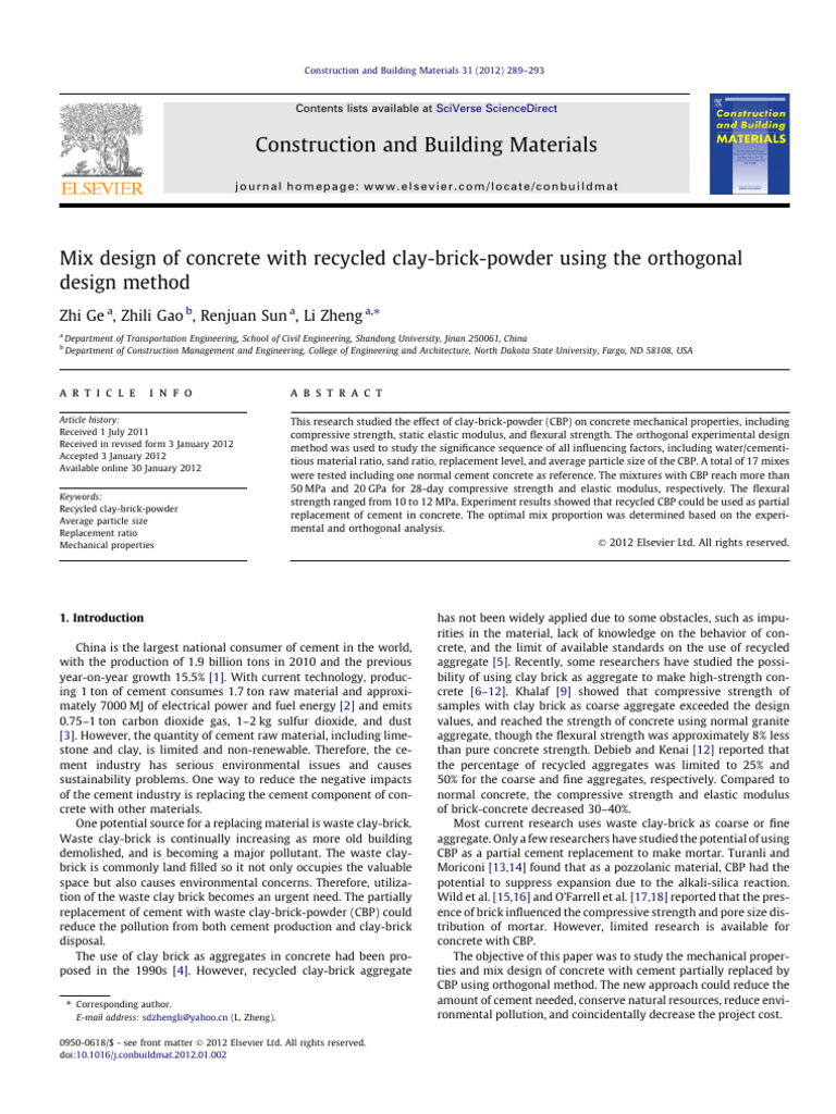 1 s2.0 S0950061812000104 Main | PDF | Concrete | Construction Aggregate