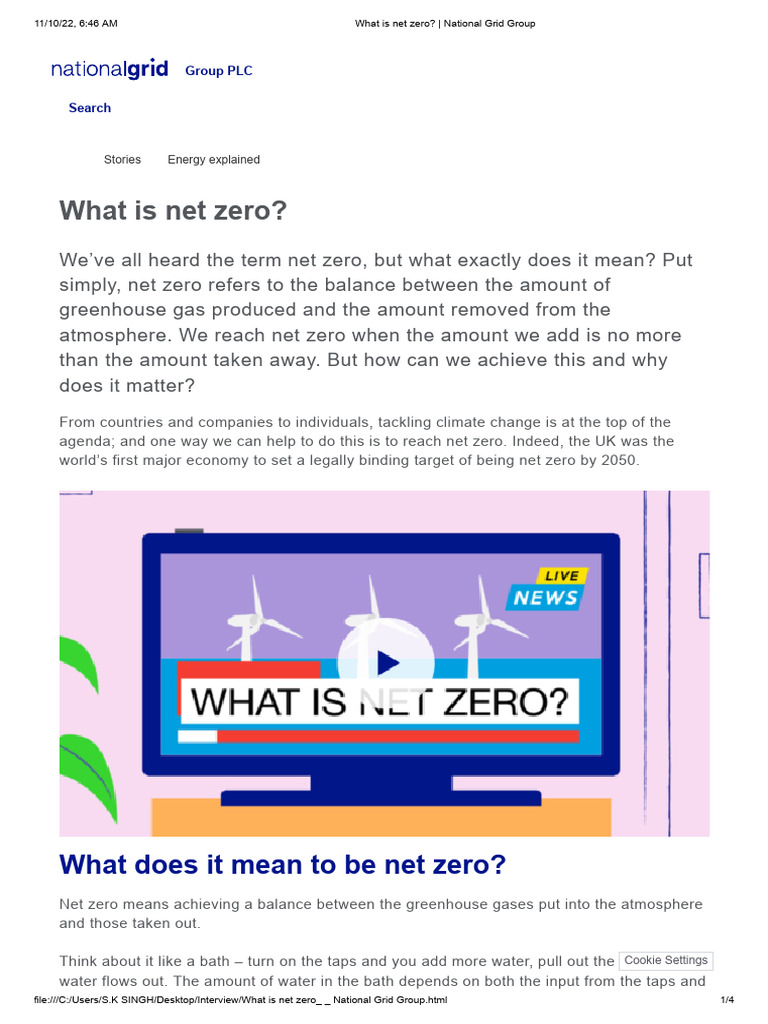 What Is Net Zero National Grid Group PDF Climate Change