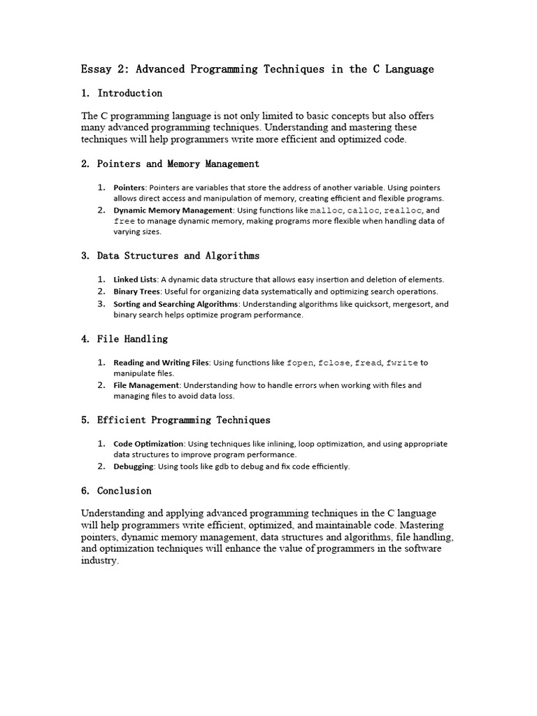 Advanced C Programming Techniques | PDF | Computers