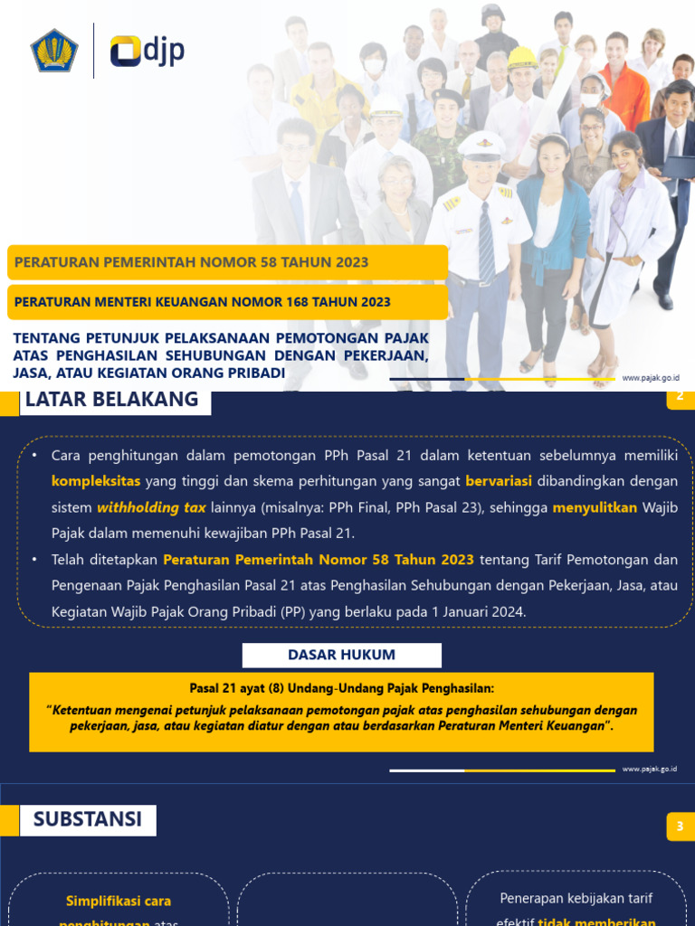 PMK 168 Tahun 2023 Tentang PPh Pasal 21 TER | PDF