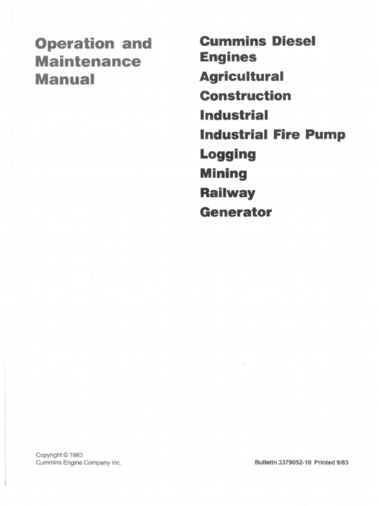 A. Operation and Maintenance Manual Part 1 | PDF