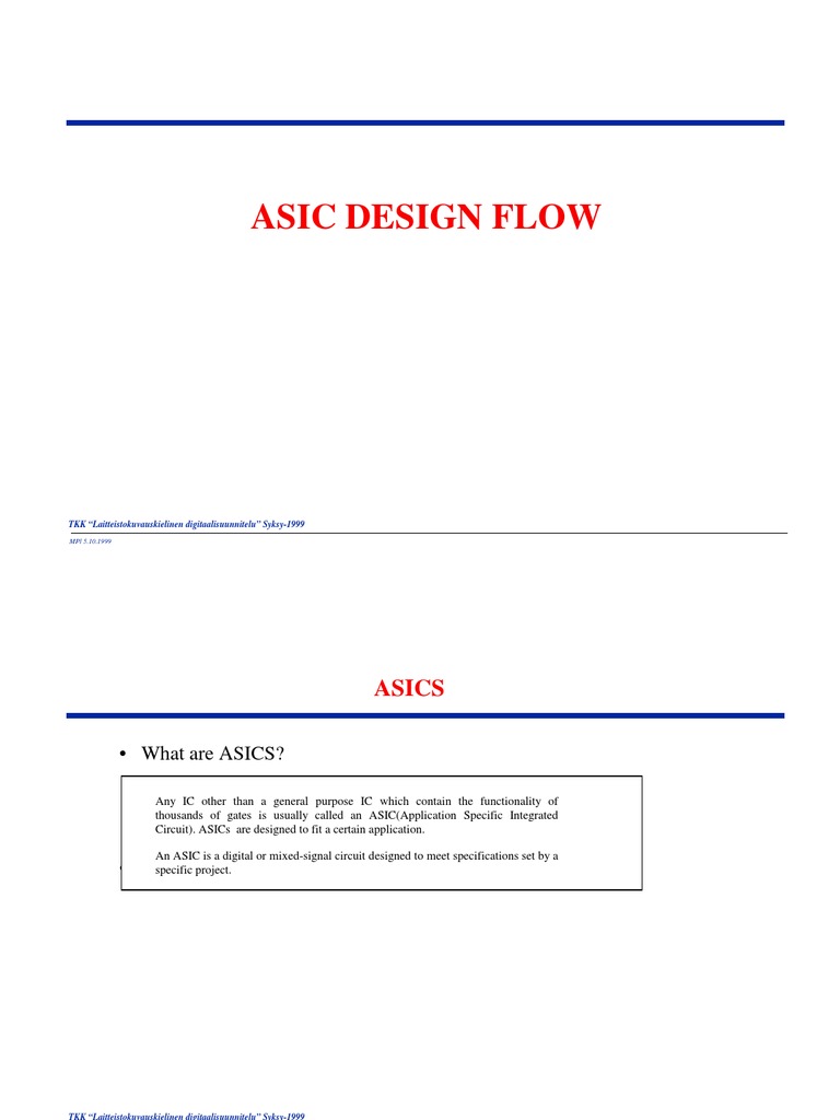 ASIC Design Flow and Guidelines | PDF | Art | Computers