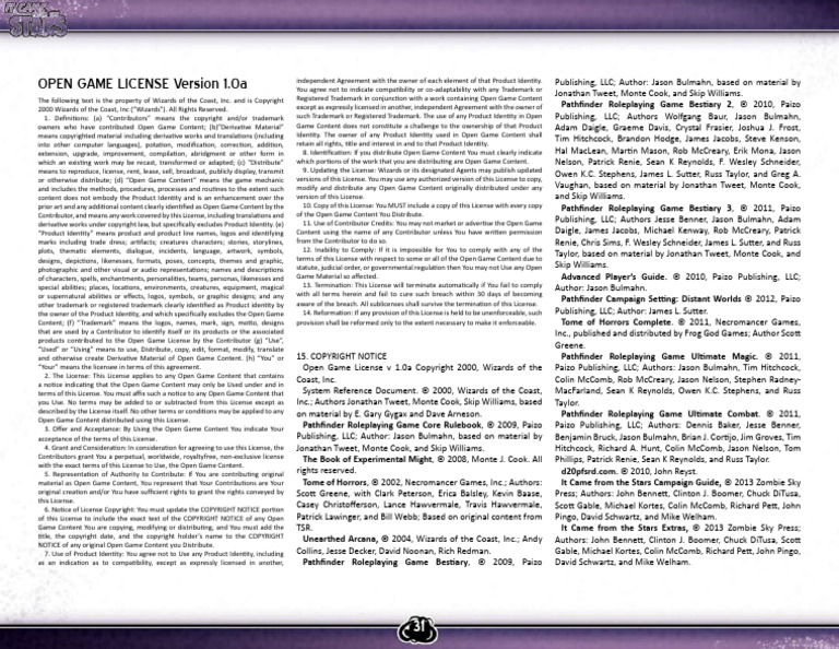 Open Game License 1.0a Overview | PDF | Tsr, Inc. | Wizards Of The Coast