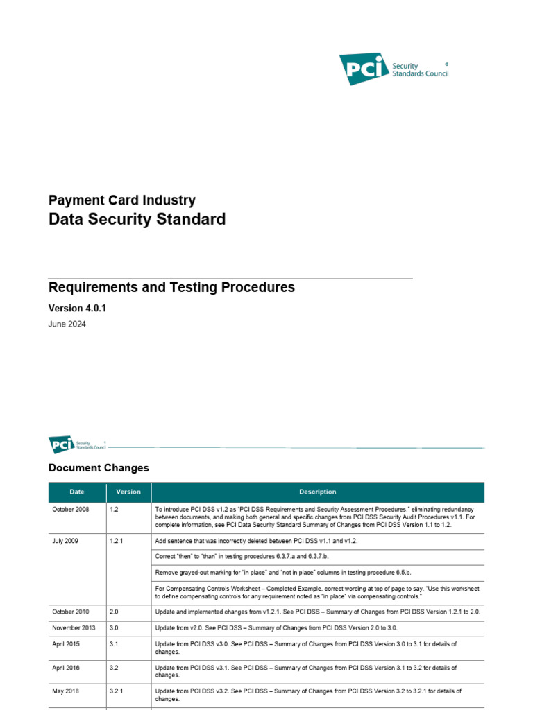 PCI DSS 4.0.1 Requirements Overview | PDF | Payment Card Industry Data ...
