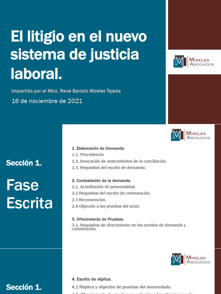 El Litigio en El Nuevo Sistema de Justicia Laboral | PDF | Estatuto de ...