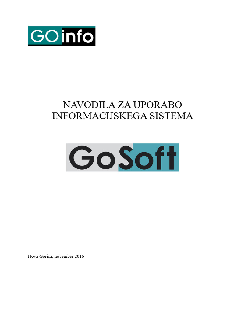 Navodila GoSoft | PDF