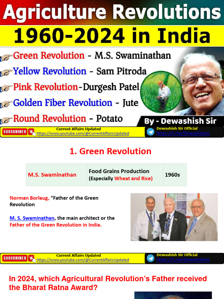 Agricultural Revolutions in India | PDF | Green Revolution | Agriculture