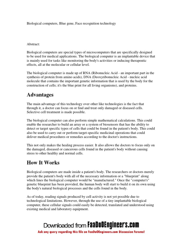 Z Biological Computers | PDF