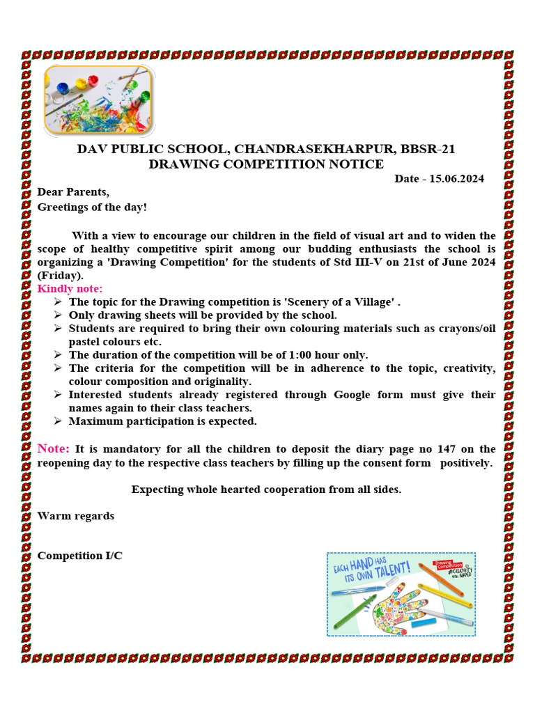 Drawing Competition Notice PDF