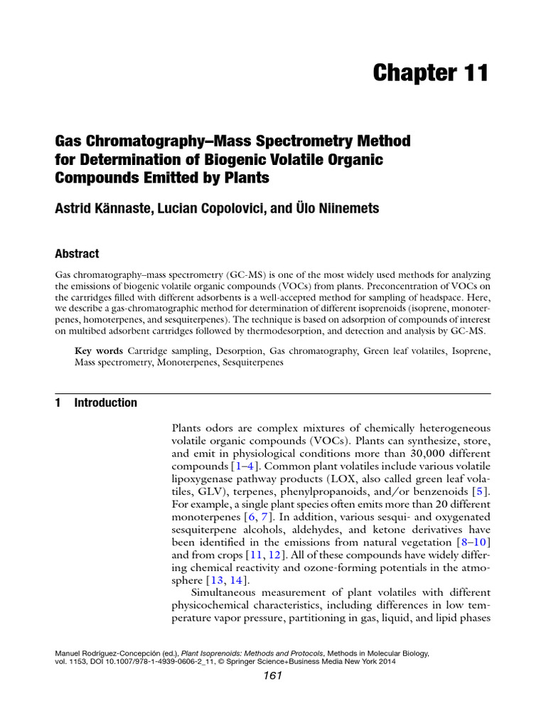 2014 Book Chapter GC MS Volatiles | PDF | Volatile Organic Compound ...