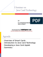 A Technical Seminar On Java Card Technology: BY B.Chandrashekar 08311F0007