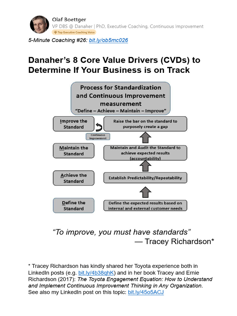 Danaher's 8 Core Value Drivers Explained | PDF | Performance Indicator ...