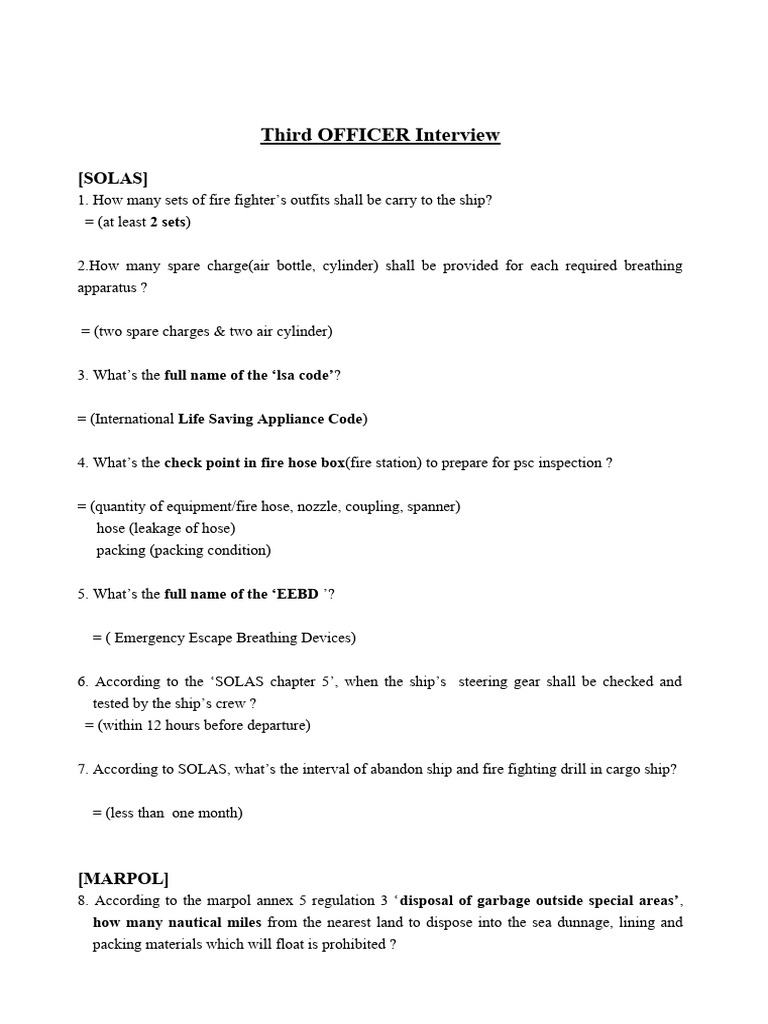 Third Officer Interview Questions Guide | PDF | Ships | Radar