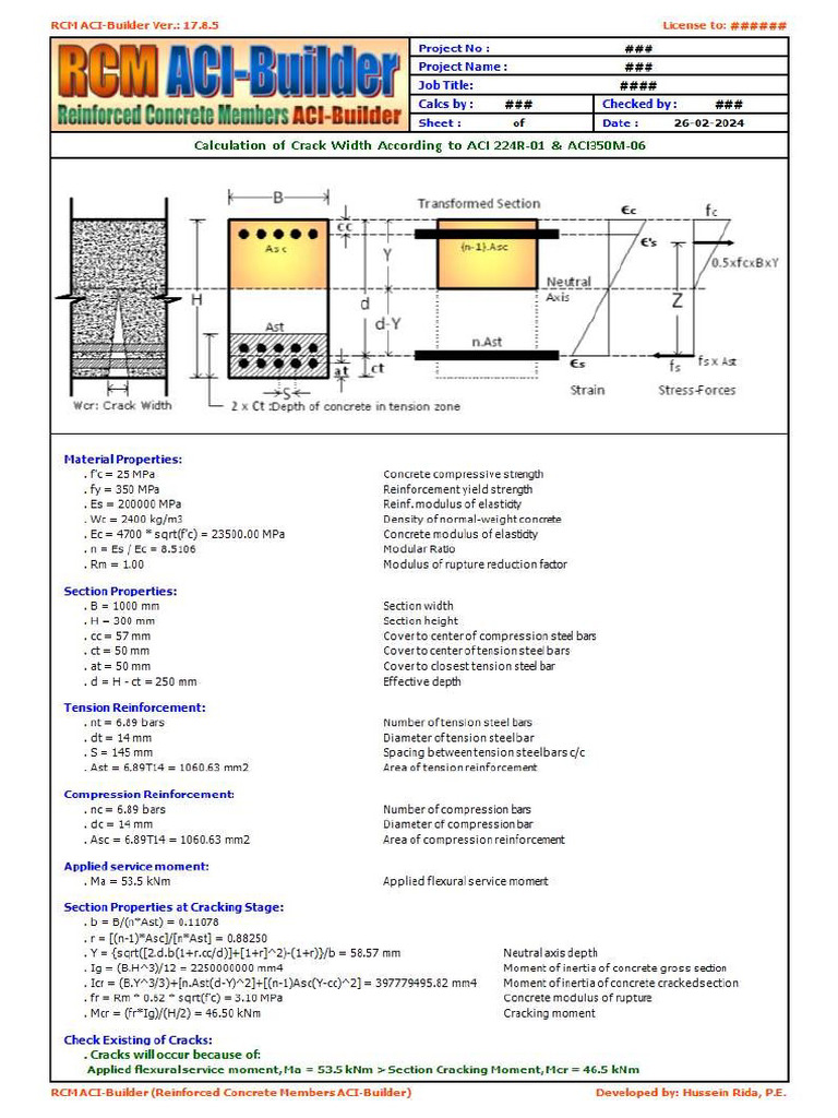 Crack Width Calculation | PDF