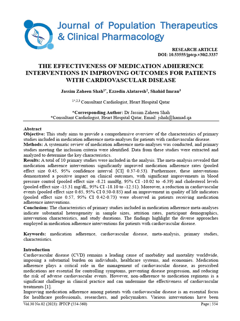 Medication Adherence in Cardiovascular Care | PDF | Cardiovascular ...