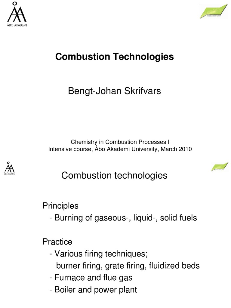 Combustion Technologies Overview | PDF | Boiler | Combustion