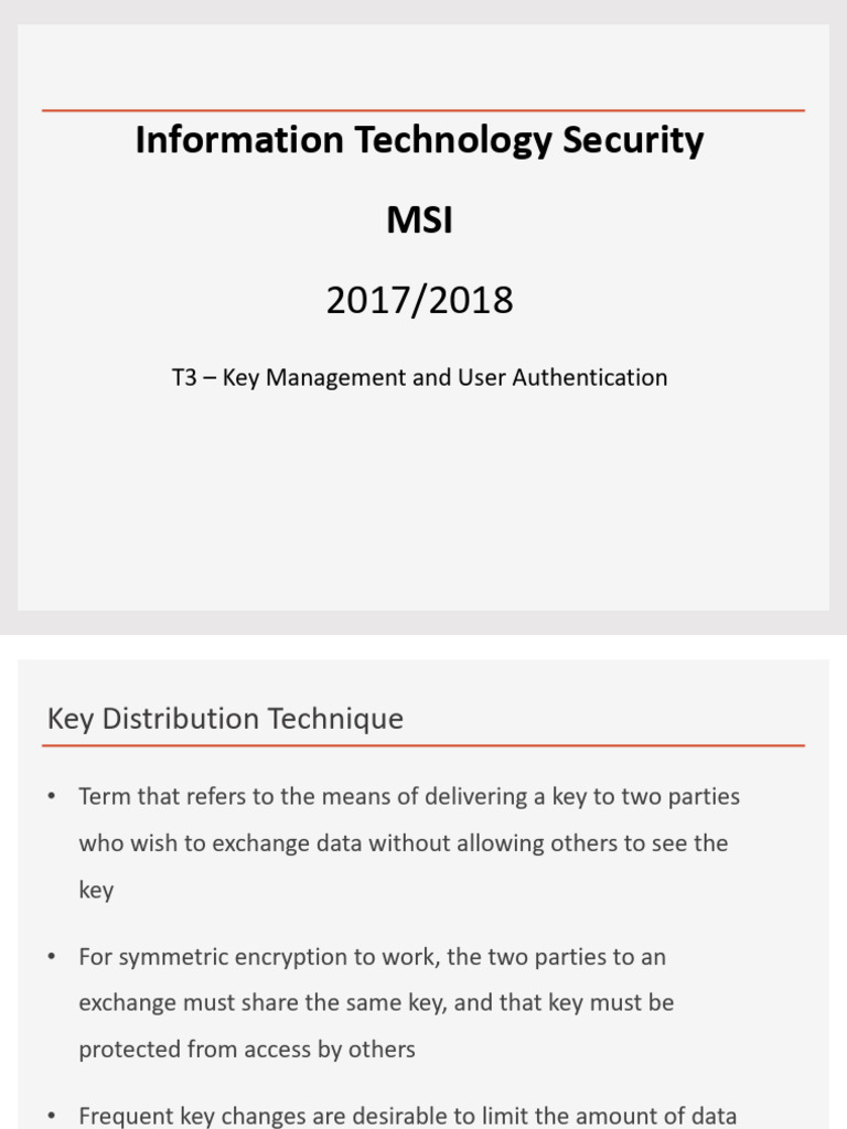 Key Management and User Authentication | PDF | Public Key Cryptography ...