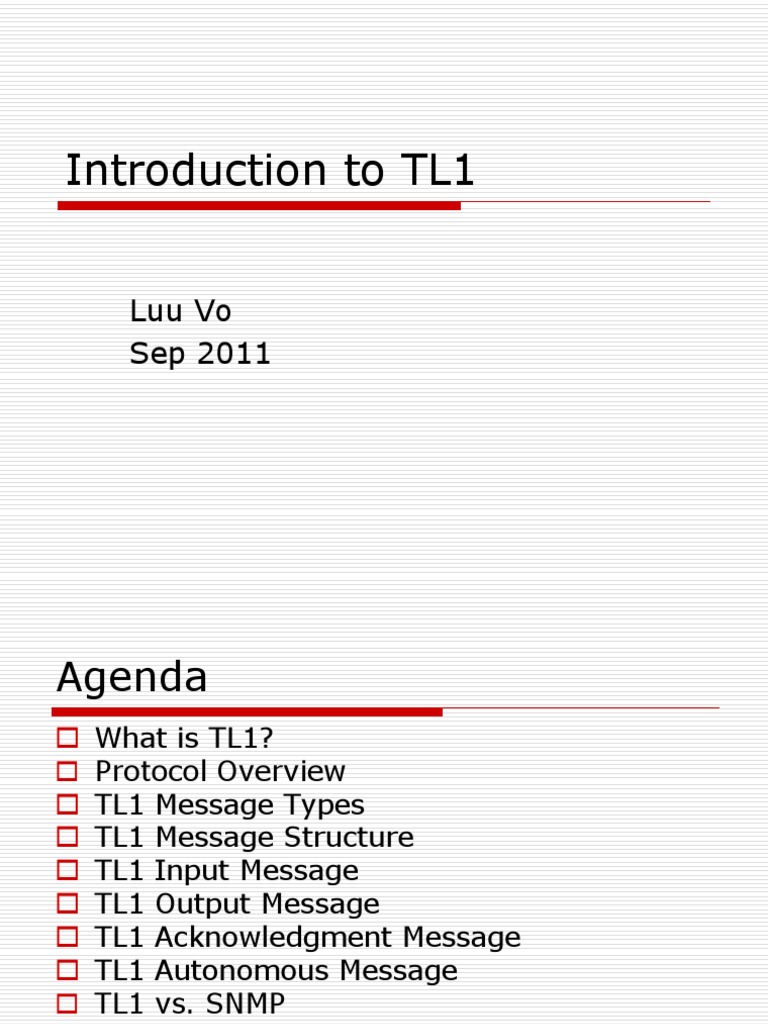 TL1 Protocol Overview and Message Types | PDF