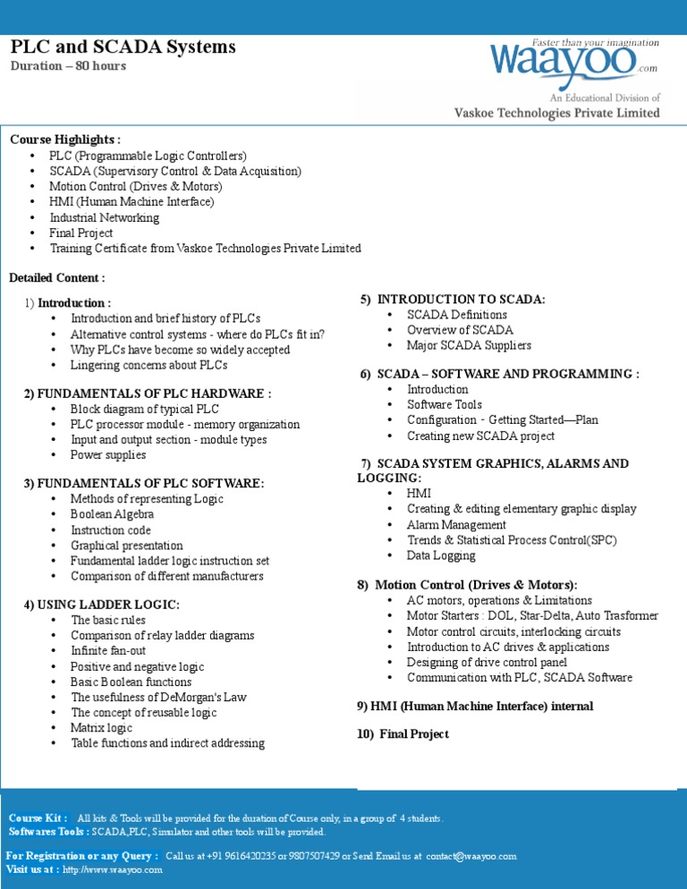 PLC and SCADA Course Overview | PDF | Technology & Engineering