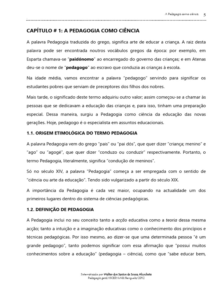 A Pedagogia como Ciência da Educação | PDF | Pedagogia | Science