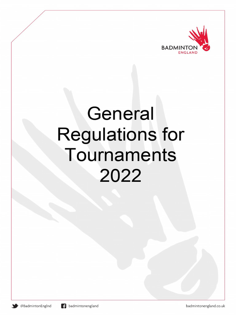 General Regulations For Tournaments 2022 | PDF