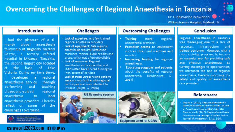 #36317 Overcoming The Challenges of Regional Anaesthesia in Tanzania ...