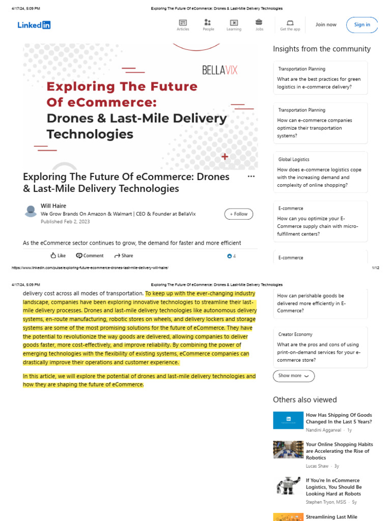 Exploring The Future Of Ecommerce Drones Last Mile Delivery