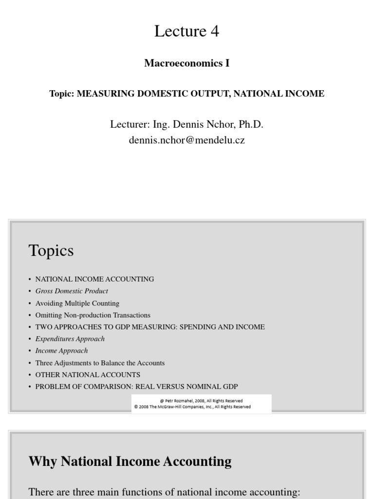 Lecture 4 | PDF | Measures Of National Income And Output | Gross ...