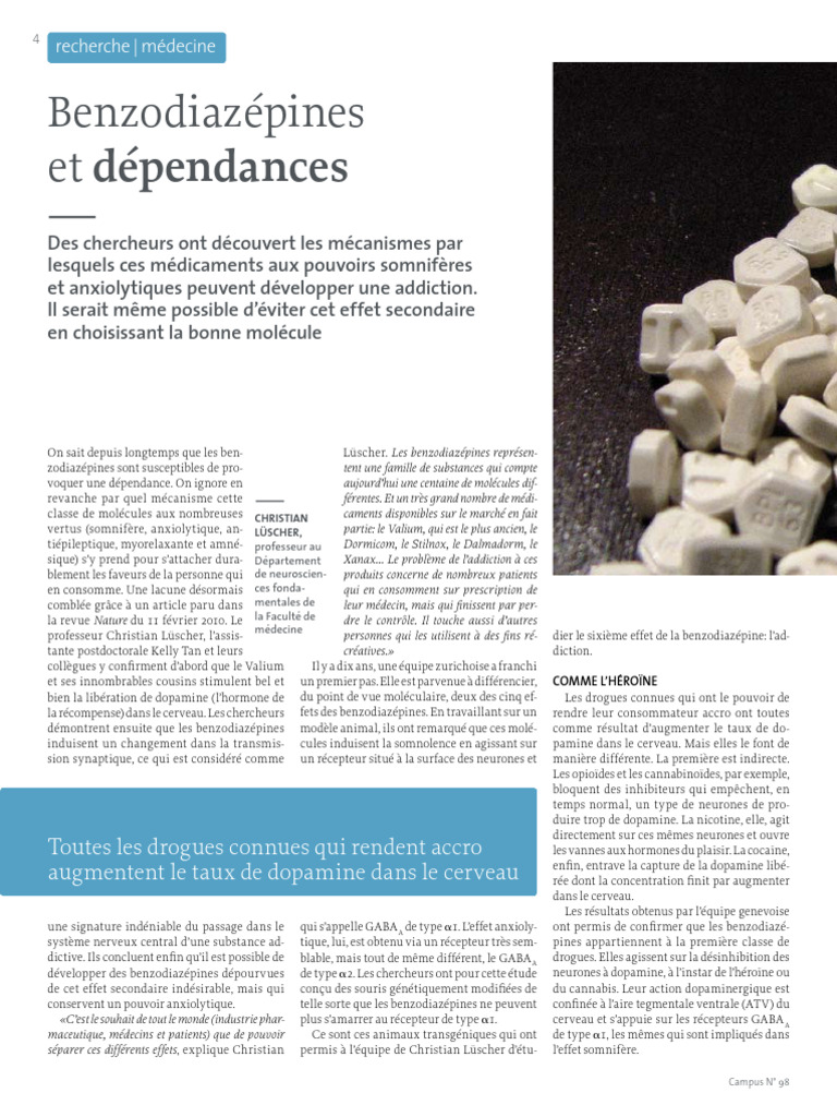 Mécanismes d'addiction aux benzodiazépines PDF Dopamine — free download
