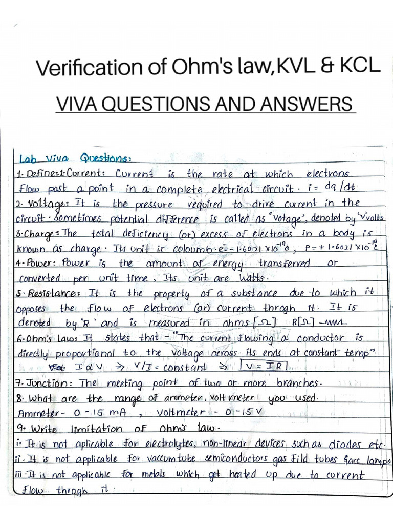 Bee lab viva questions and answers pdf