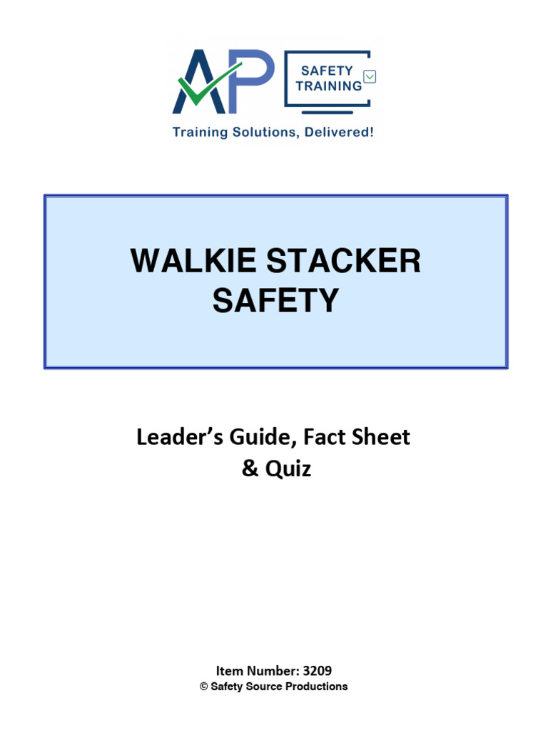 Walkie Stacker Safety Training Guide | PDF | Center Of Mass | Truck