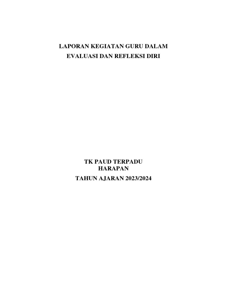Evaluasi dan Refleksi Diri Guru PAUD | PDF | Karier & Perkembangan