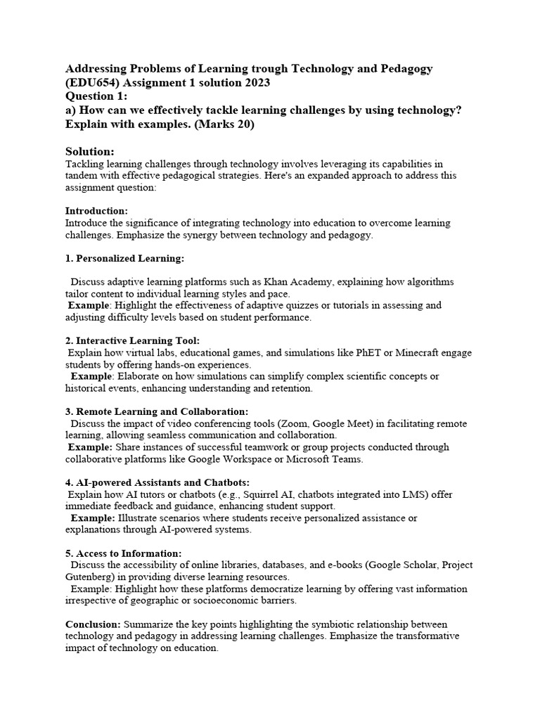 Tackling Learning Challenges with Tech | PDF | Artificial Intelligence ...
