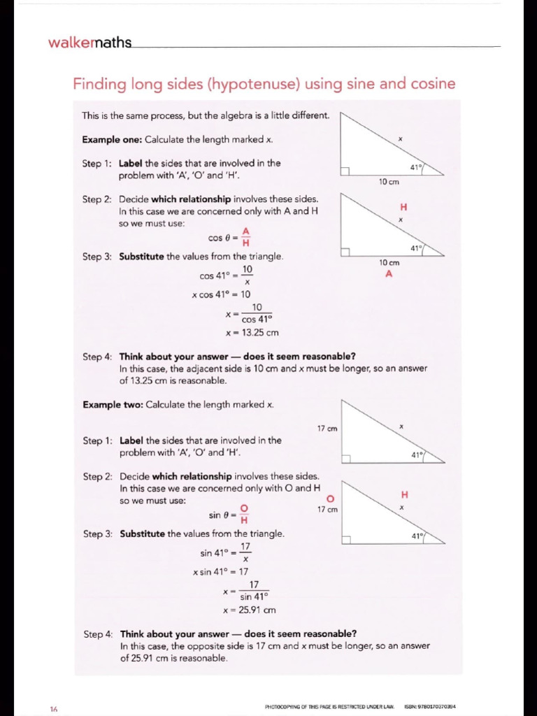 Calculate Hypotenuse Using Trig Functions | PDF | Elementary Geometry ...