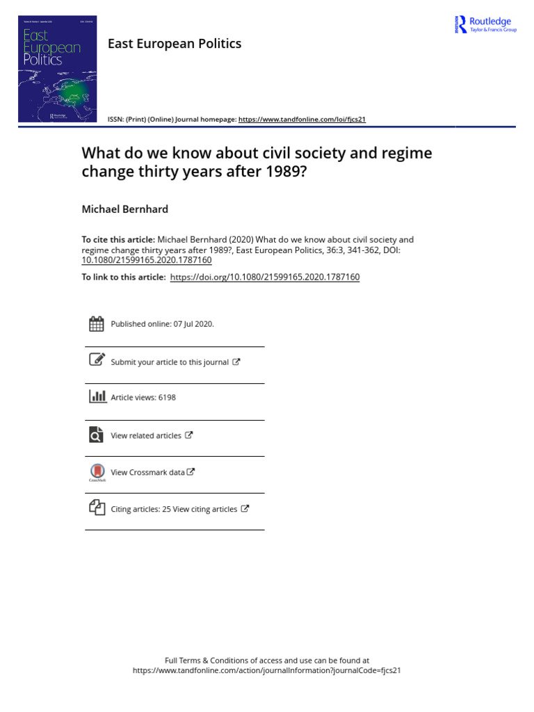 Civil Society and Regime Change Insights | PDF | Democratization ...