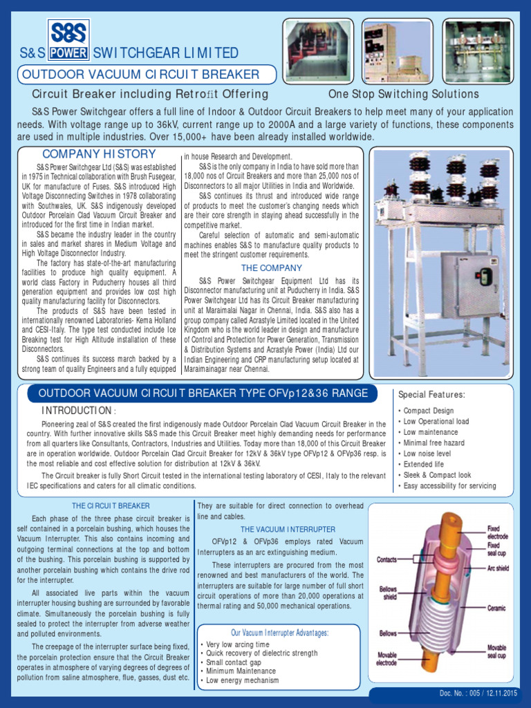SS Outdoor Vacuum Circuit Breaker | PDF | Electrical Engineering ...