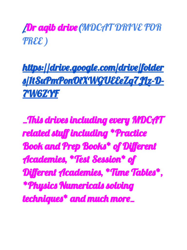 MDCAT Preparation Resources by Dr. Aqib | PDF | Computers | Technology ...