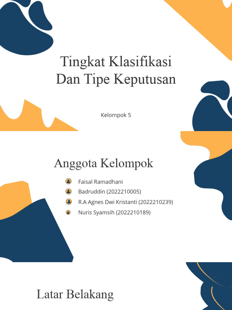 Klasifikasi dan Tipe Keputusan Manajemen | PDF
